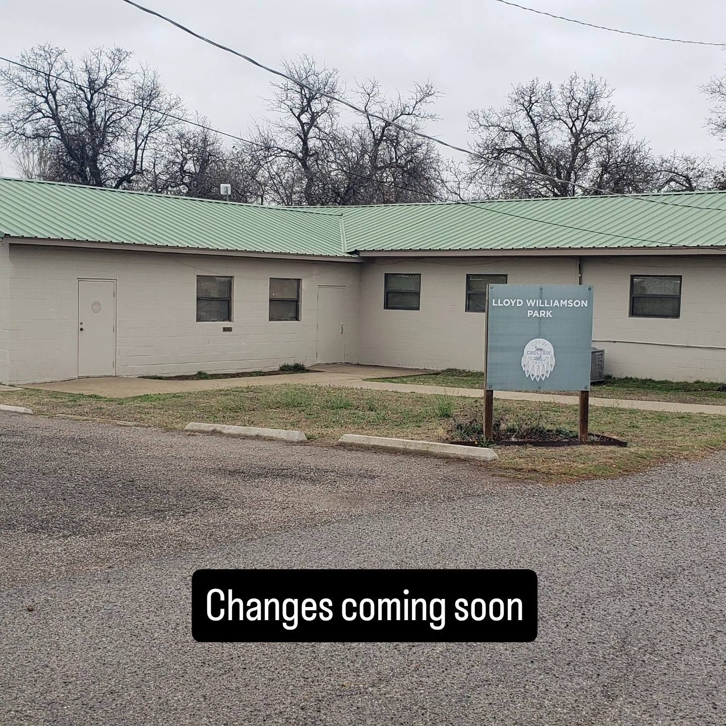 Exterior of the Choctaw Senior Center documented during NFI's walkthrough